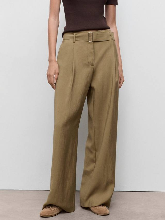 

Брюки Lirica с поясом Paperbag Mango, Olive Green