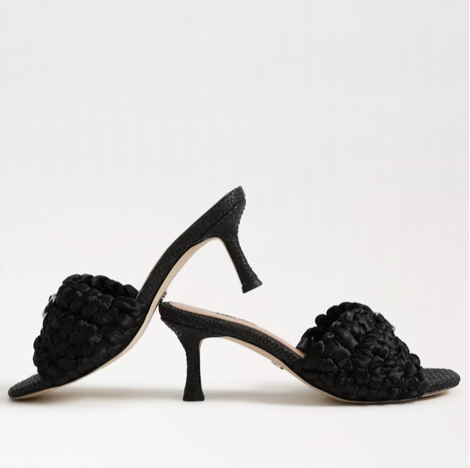 Женские туфли на каблуке с узором пейсли и черной лентой Sam Edelman — фото 3