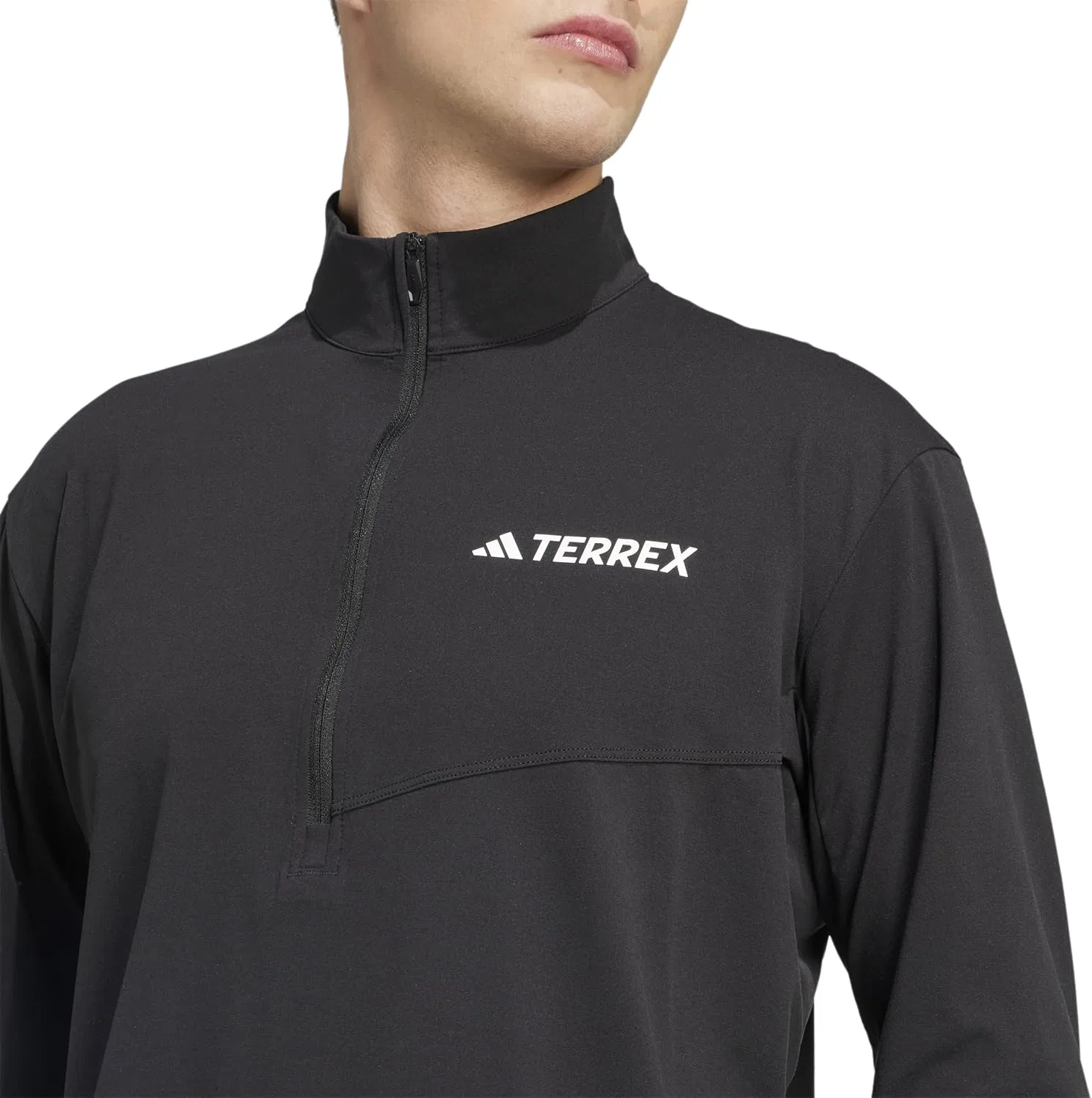 Мужская футболка с полузастежкой adidas Terrex, черный — фото 3