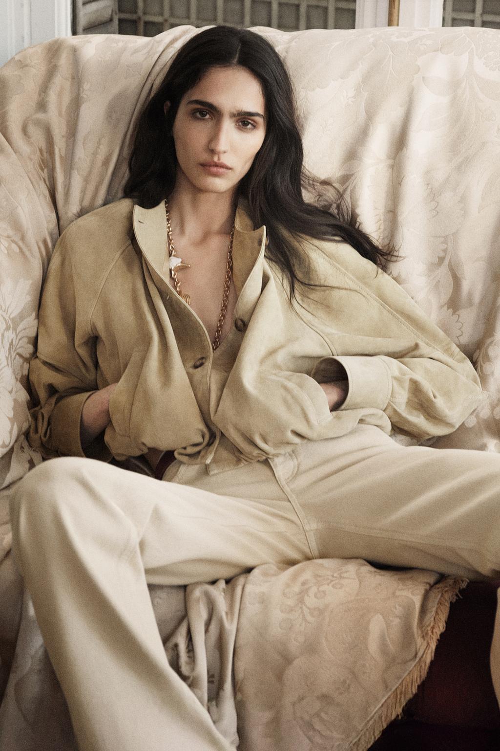 

Куртка из 100% натуральной кожи ZARA, цвет Butter