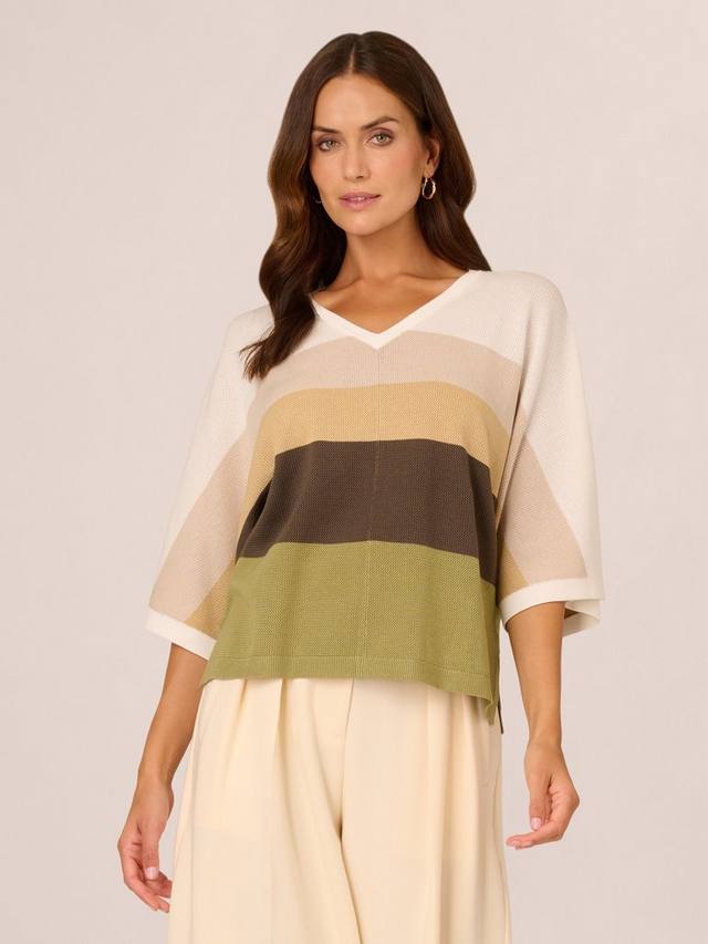 

Джемпер с коротким рукавом colour block seed sttich Adrianna Papell, разноцветный