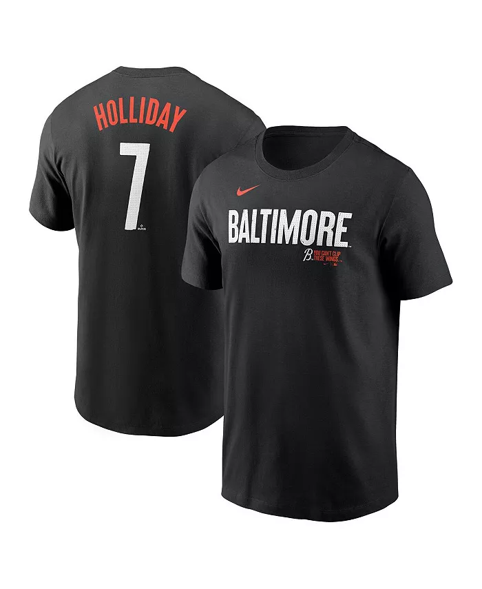 

Мужская футболка Baltimore Orioles Jackson Holliday Black 2024 City Connect Fuse с именем и номером Nike