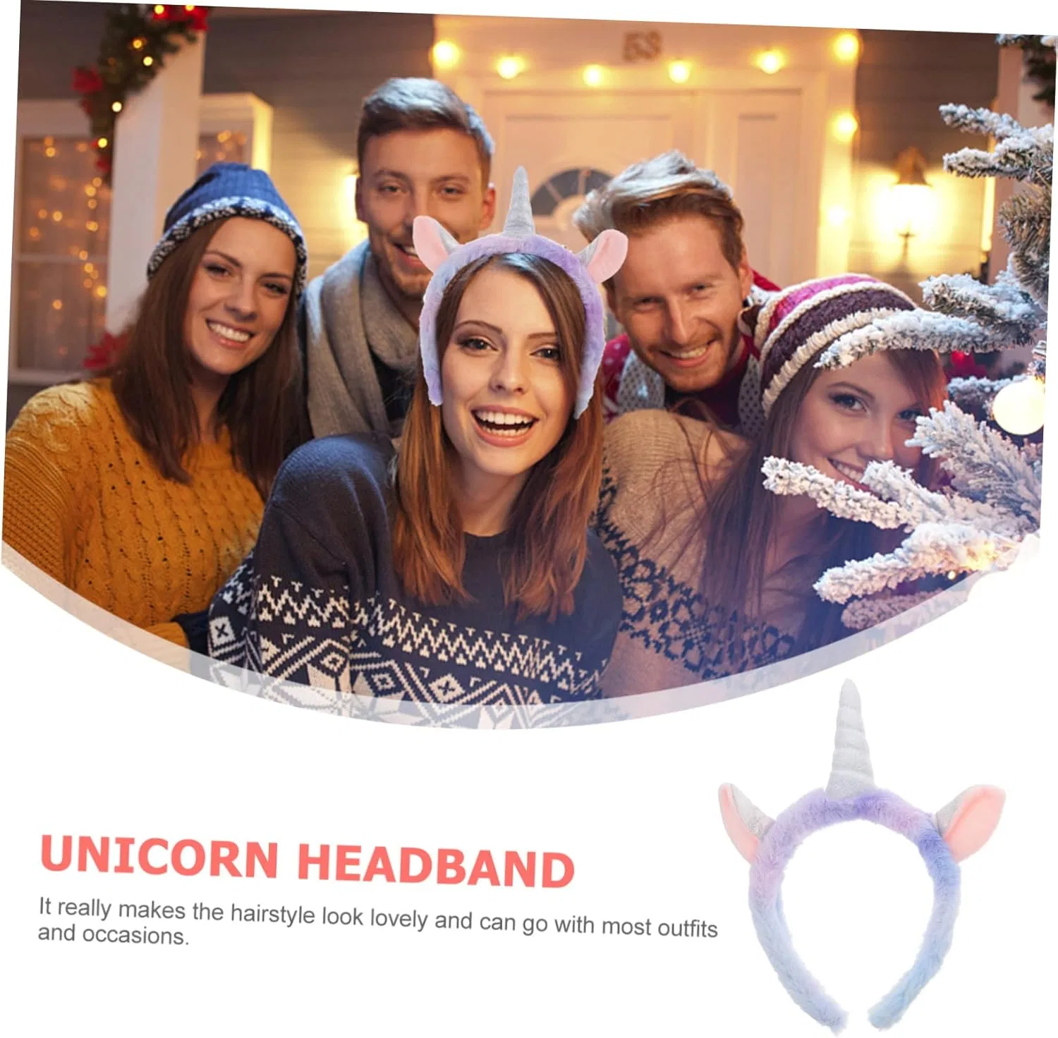 Ободок для волос с единорогом Popetpop, 2 шт, фиолетовый — фото 3