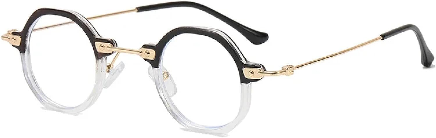 

Солнцезащитные очки с защитой UV400 | Маленькие круглые металлические линзы с прозрачными линзами | для женщин и мужчин, для занятий спортом на открытом воздухе и вождения DSVIGF, Blacktrans Clear