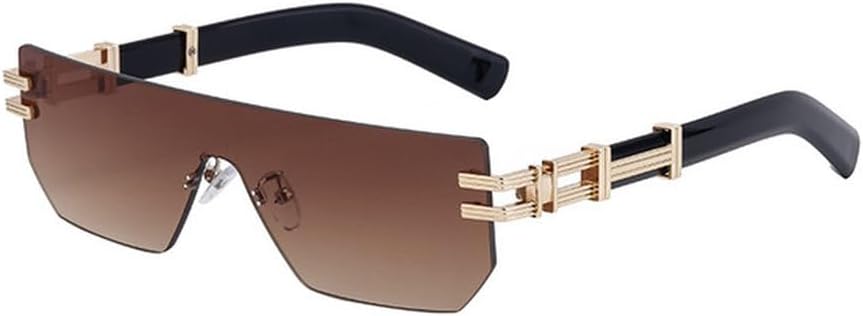 

Роскошные женские квадратные солнцезащитные очки без оправы, черные солнцезащитные очки в стиле ретро из сплава, мужские солнцезащитные очки с защитой от УФ-излучения UV400, SUN1164 Generic, Brown