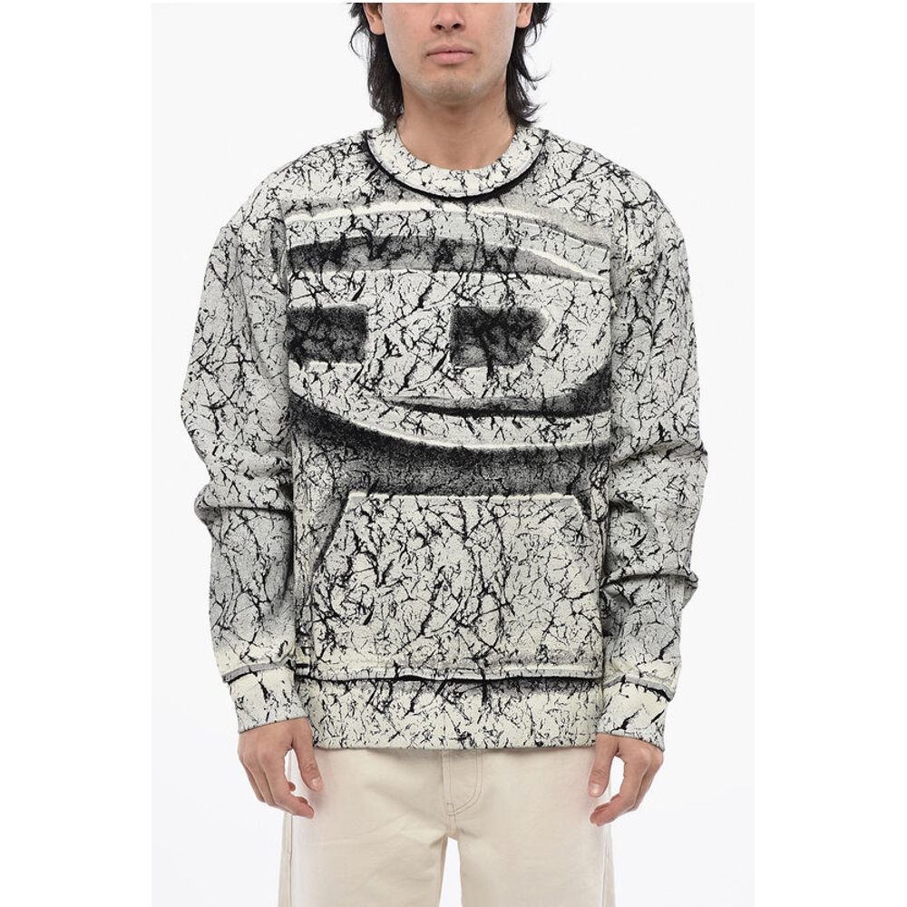 

RED TAG Cracked Effect S-MACOVAL Толстовка с круглым вырезом Diesel, Black and White