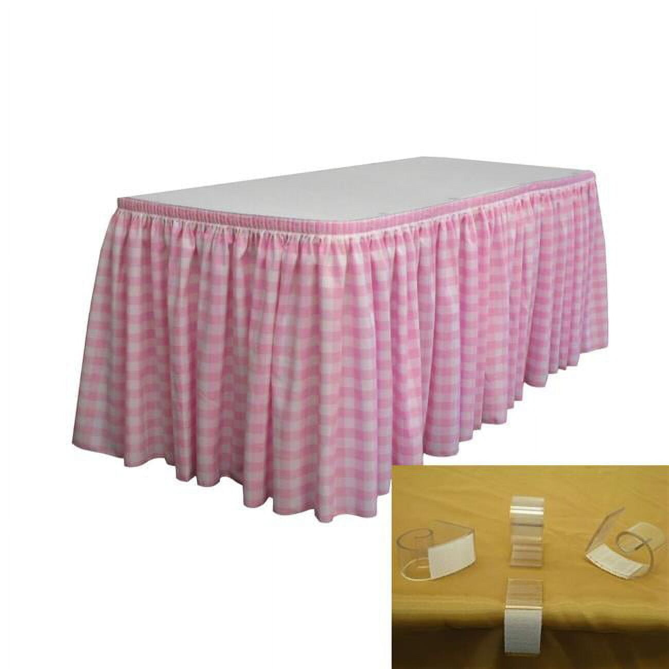 

Скатерть клетчатая LA Linen, белый / розовый