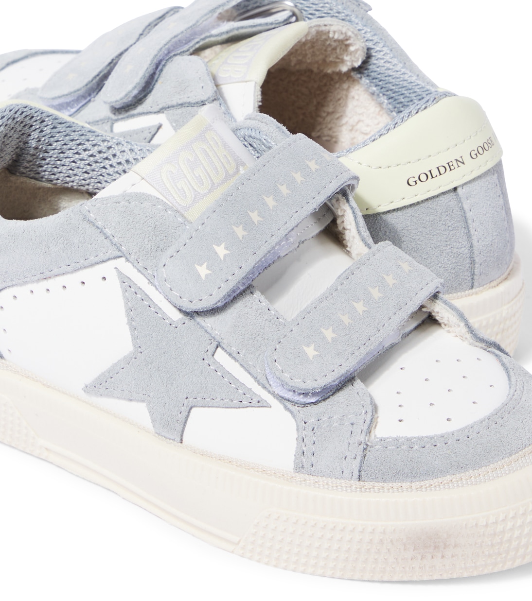 Кроссовки May из замши и кожи Golden Goose Kids, White/Gray/Yellow — фото 4