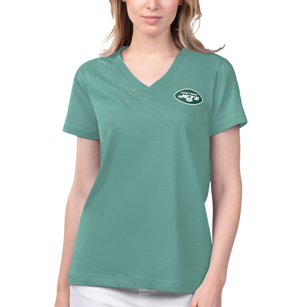 

Женская зеленая футболка Margaritaville New York Jets Game Time с v-образным вырезом, цвет Jet Green
