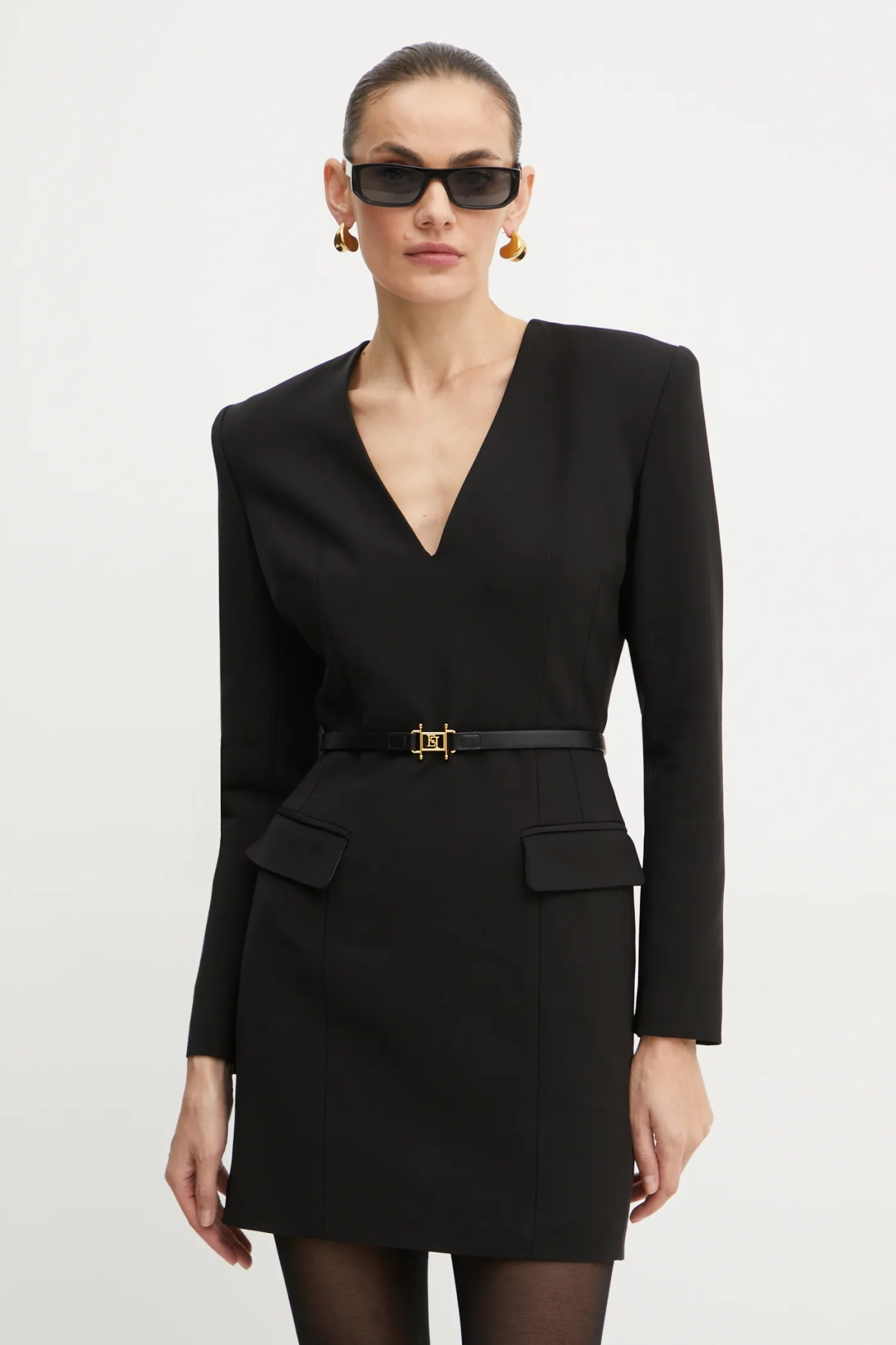 

Платье с добавлением шерсти Elisabetta Franchi, черный