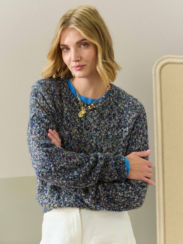 

Джемпер из флек - мергеля Brora, темно-синий