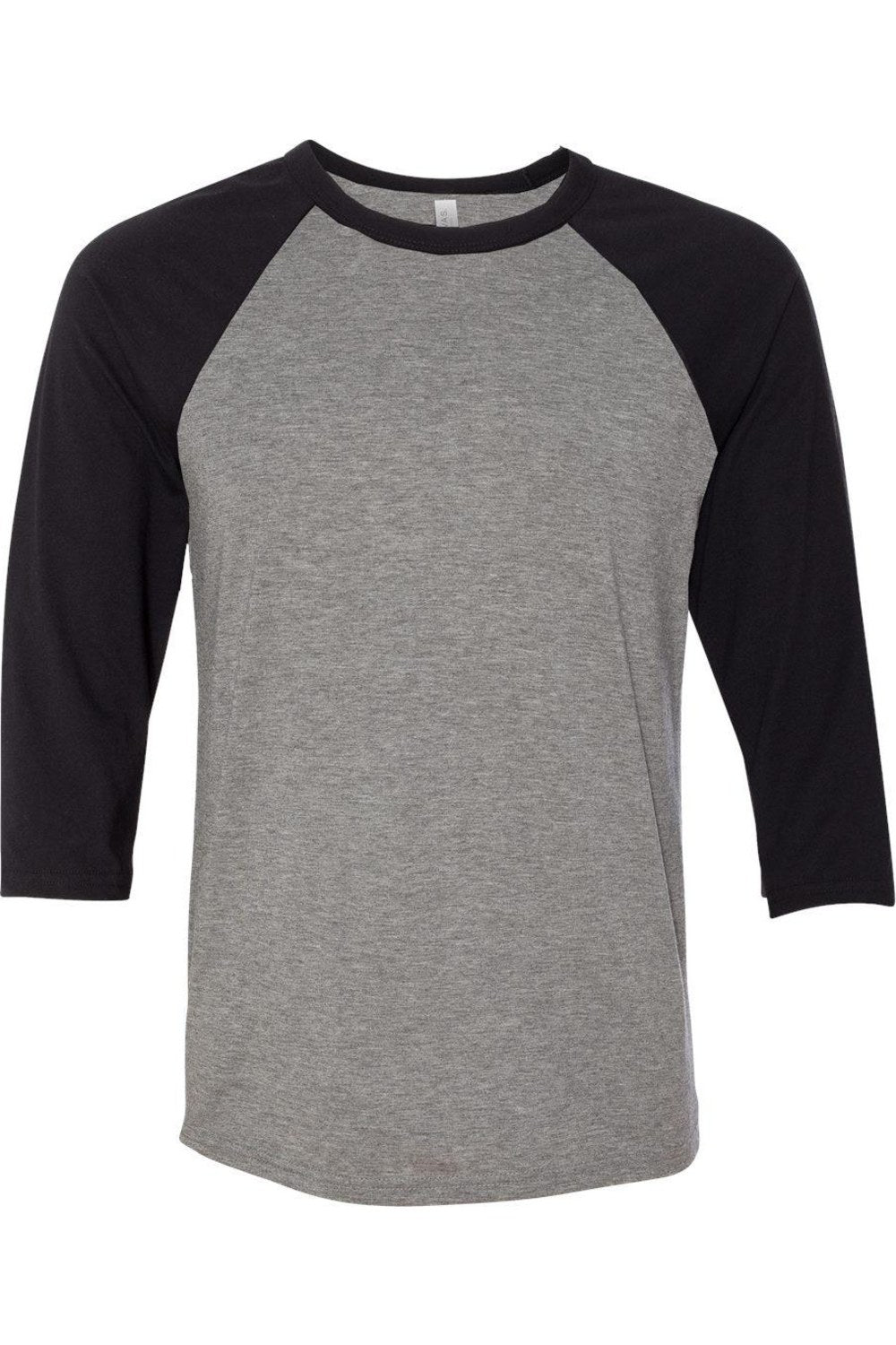 

Бейсбольная футболка с рукавом три четверти BELLA + CANVAS, цвет deep heather/ black