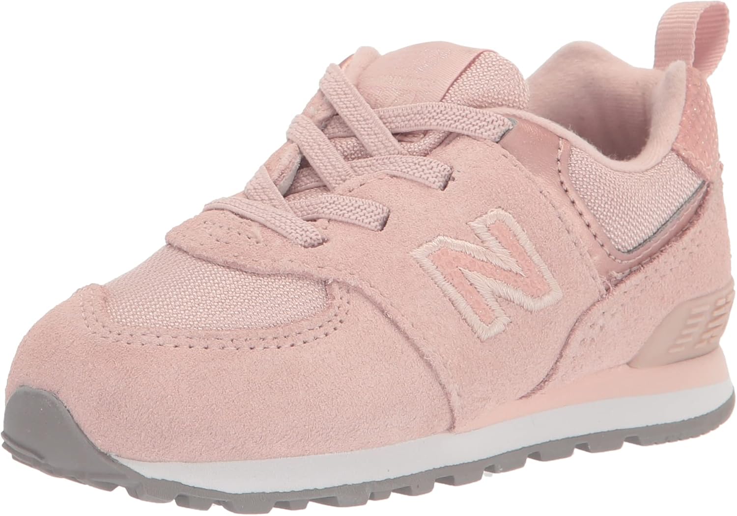 

Кроссовки New Balance Kids' 574 V1 на шнуровке, розовый/белый