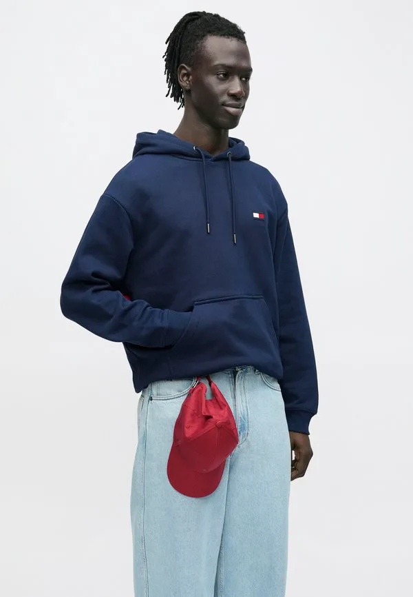 Свободная толстовка с капюшоном и флагом из махровой ткани. Tommy Hilfiger, Navy — фото 4