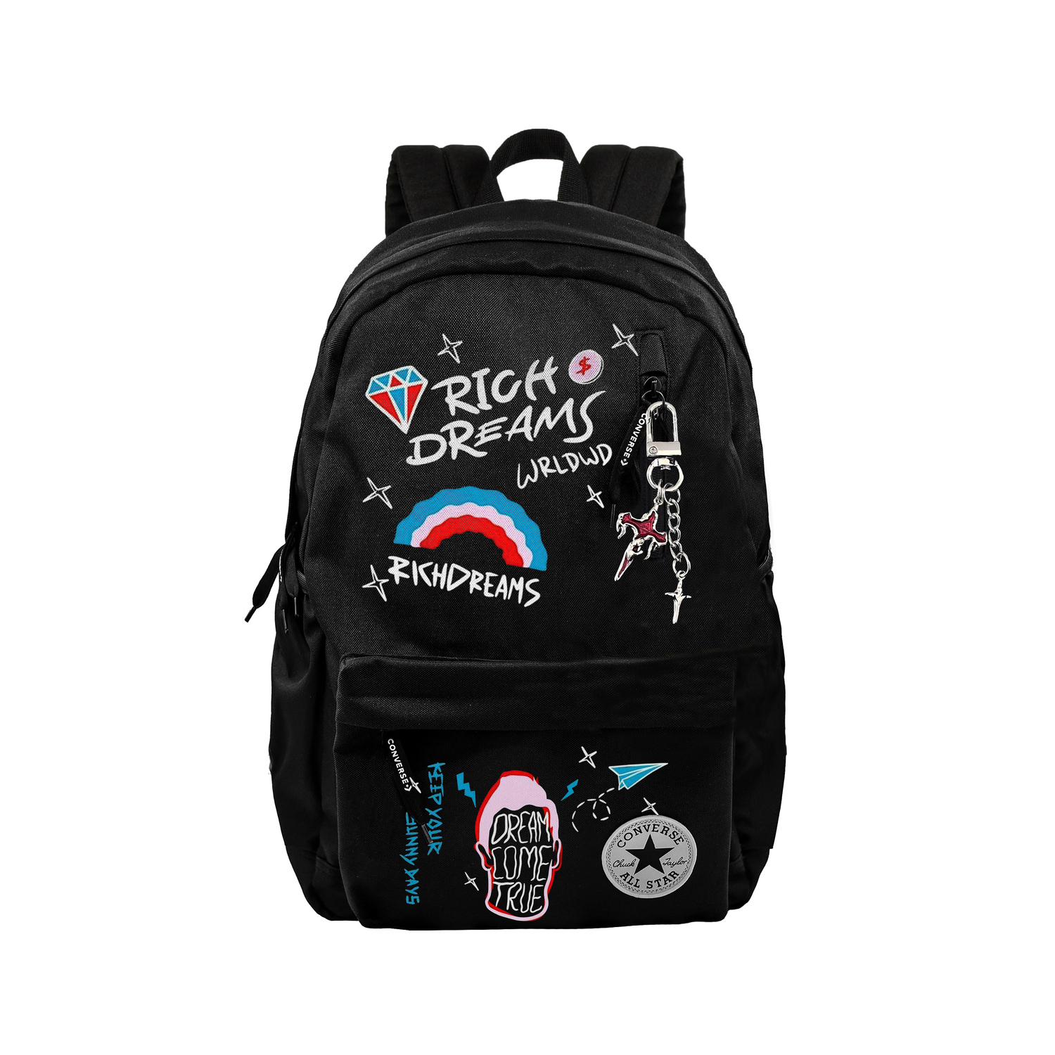 

Converse Полиэстеровый угловой островной рисунок от руки рюкзак средний унисекс разноцветный, Textbook Graffiti