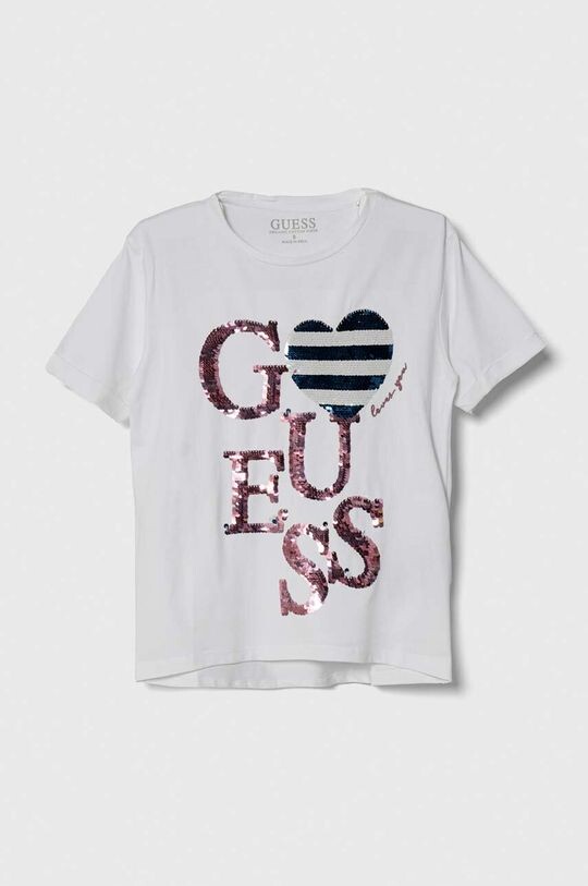 

Хлопковая футболка для детей Guess, белый