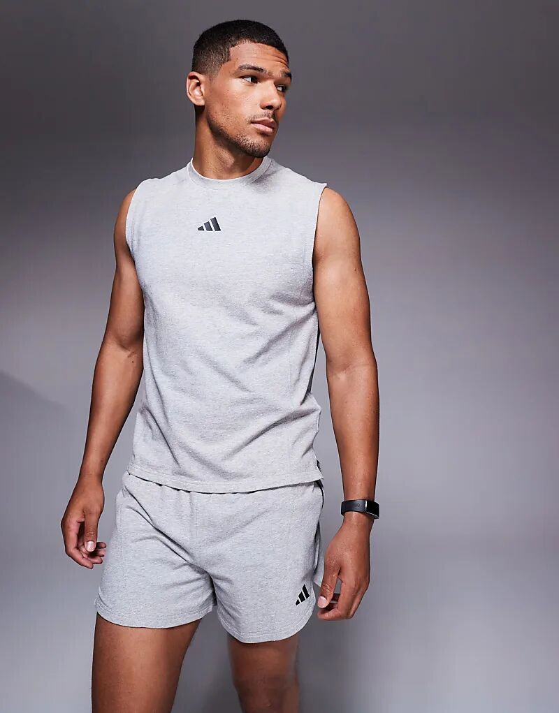 

Футболка без рукавов adidas Training D4T серо-меланжевого цвета Adidas Performance
