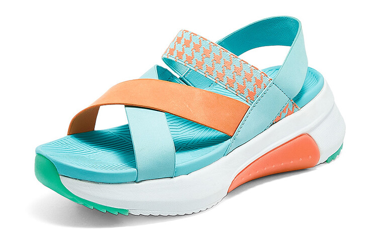 Пляжные сандалии Block Beach женские, синие/оранжевые Skechers — фото 3