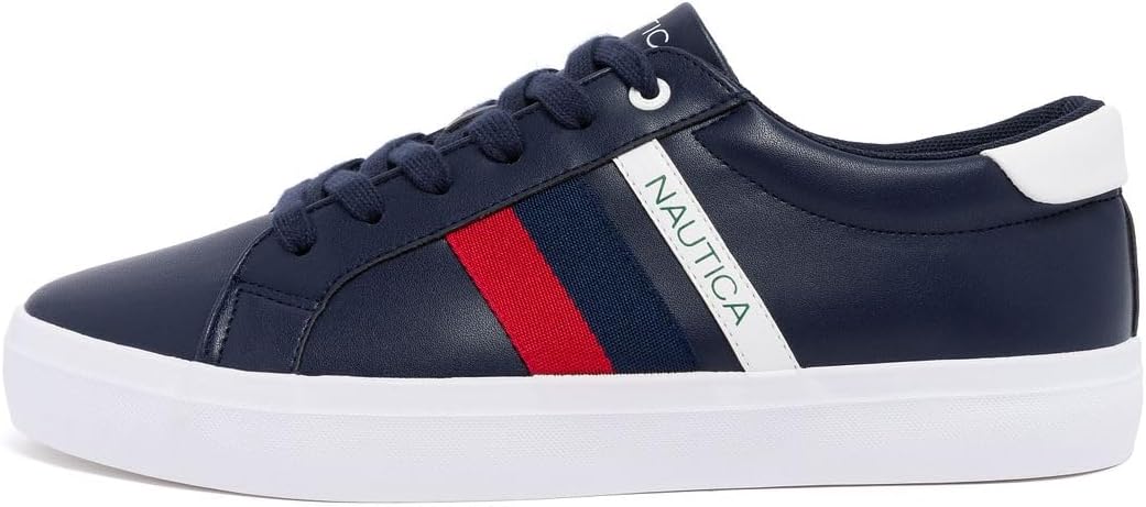 Мужская повседневная обувь Nautica, классические низкие лоферы на шнуровке, модные кроссовки - в стандартных и широких размерах, белый/красный/синий/темно-синий — фото 2