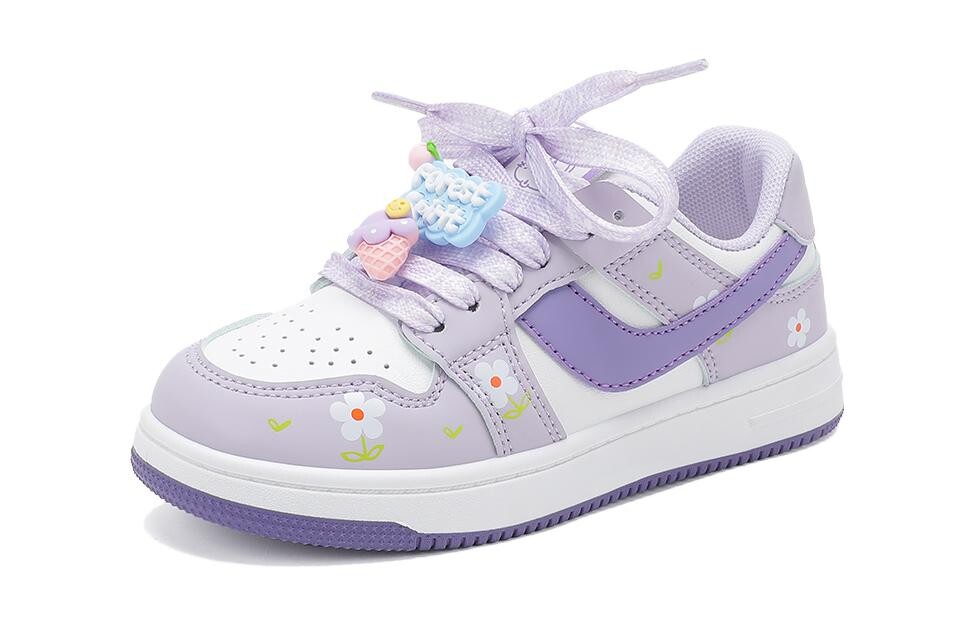 

Кроссовки BOBDOG Kids Skateboarding Shoes Kids Low-top, белый/фиолетовый