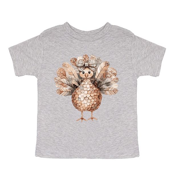 

Футболка с принтом Sparkle Turkey для малышей The Juniper Shop, Heather Grey