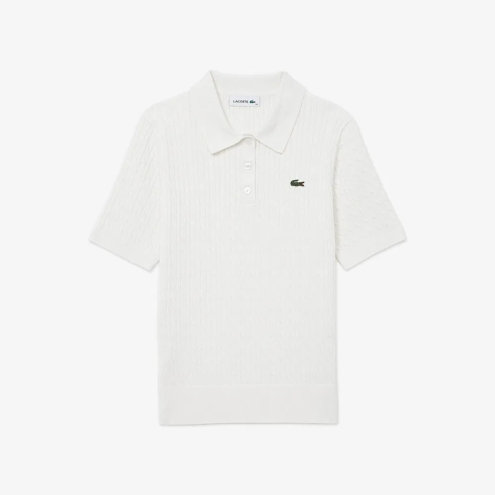 Поло свитер женский Lacoste, молочно-белый