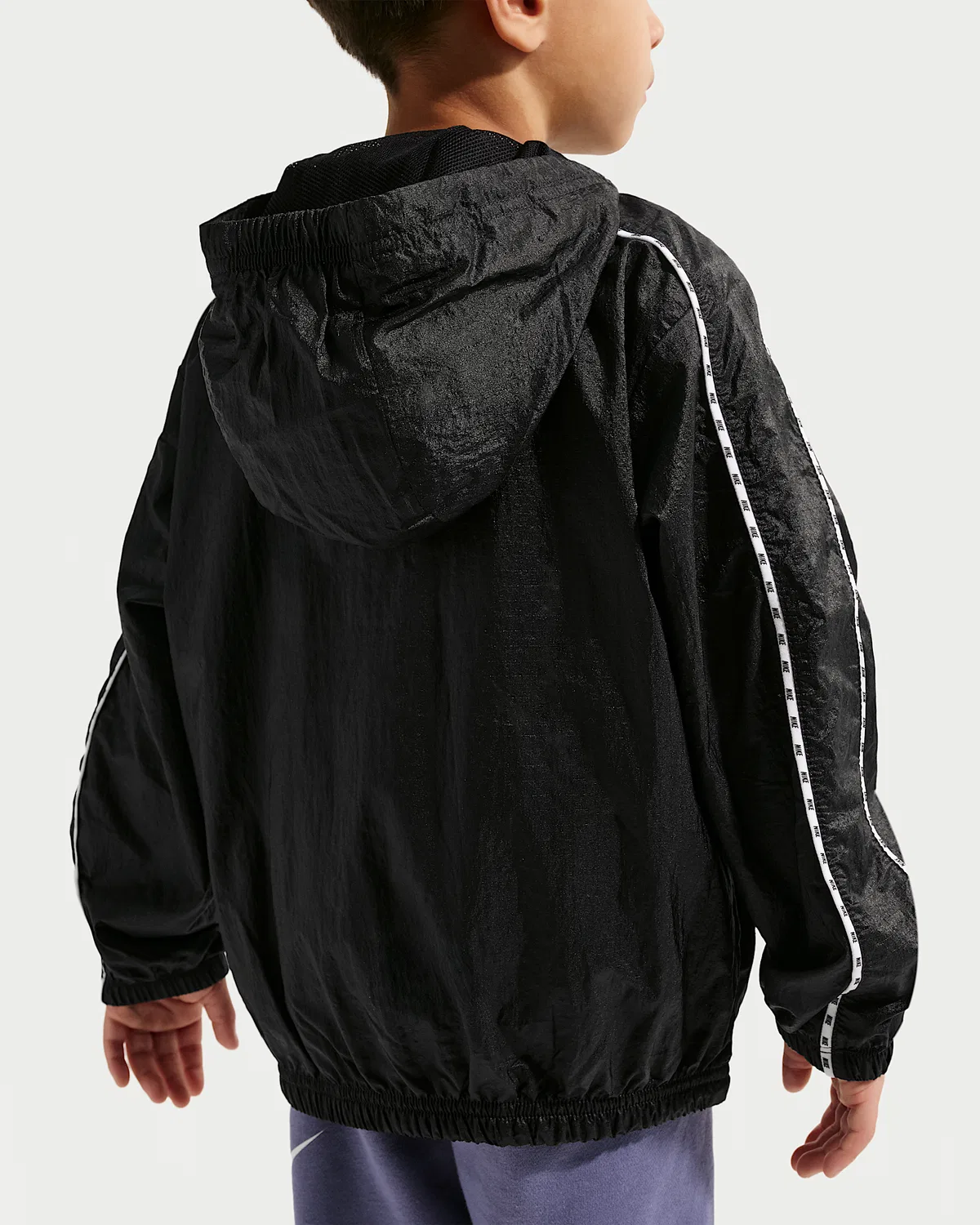 Детская легкая полупрозрачная куртка Nike из рипстопа, Black — фото 2