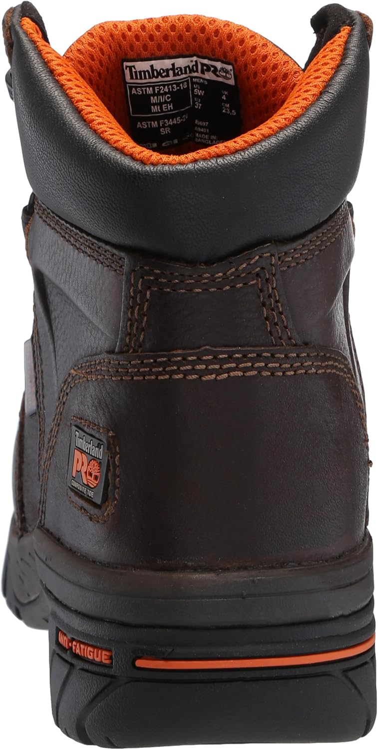 Timberland PRO мужские рабочие ботинки Helix с внутренней защитой плюсны и композитным защитным носком, 6 дюймов, Brown-2024 New — фото 3