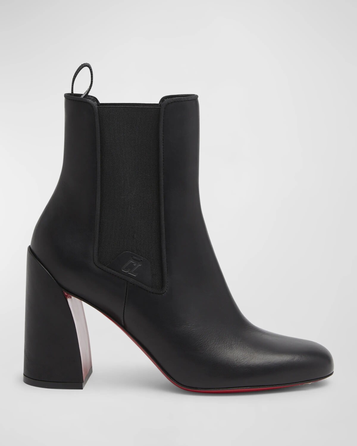 Кожаные ботильоны Turelastic на красной подошве Christian Louboutin, черный