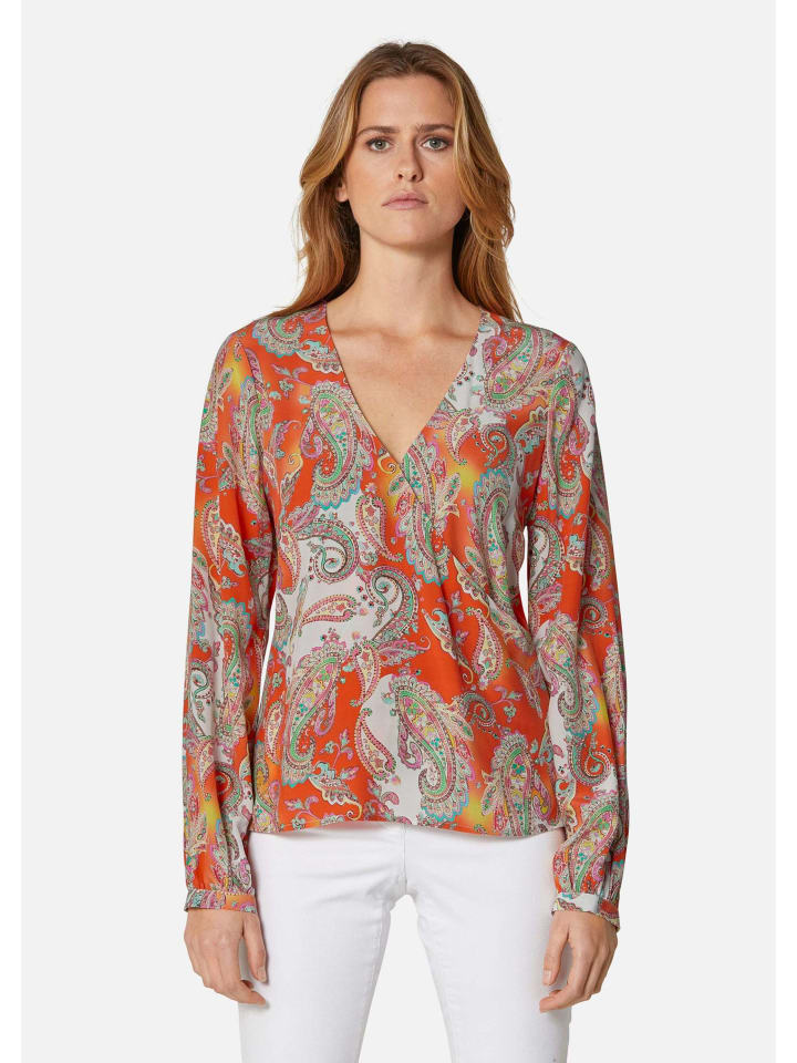 

MADELEINE Блузка с узором пейсли цвета папайи / многоцветная