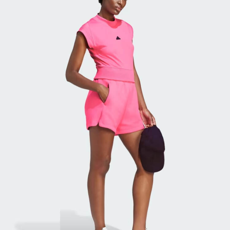 ZNE Повседневные шорты женские розовые Adidas — фото 4