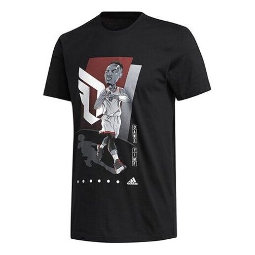 

Футболка dame gu футболка баскетбольная спортивная с коротким рукавом Adidas, черный
