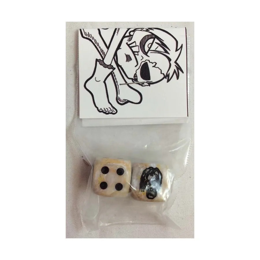 

Кубики с эскизной головкой — белый и коричневый мрамор с черным (d6), Dice & Supplies (Biohazard Miniatures)