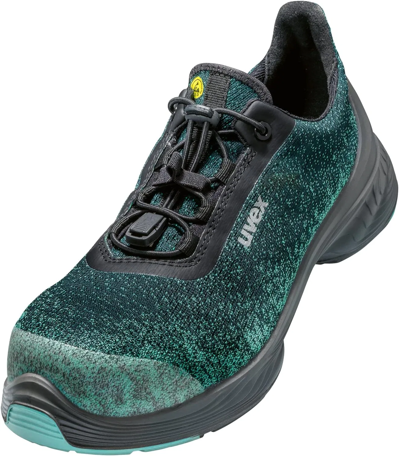 Рабочие ботинки Uvex 1 G2 Planet Safety Shoes S1 P SRC - изготовлены из переработанного ПЭТ, Black Turquoise