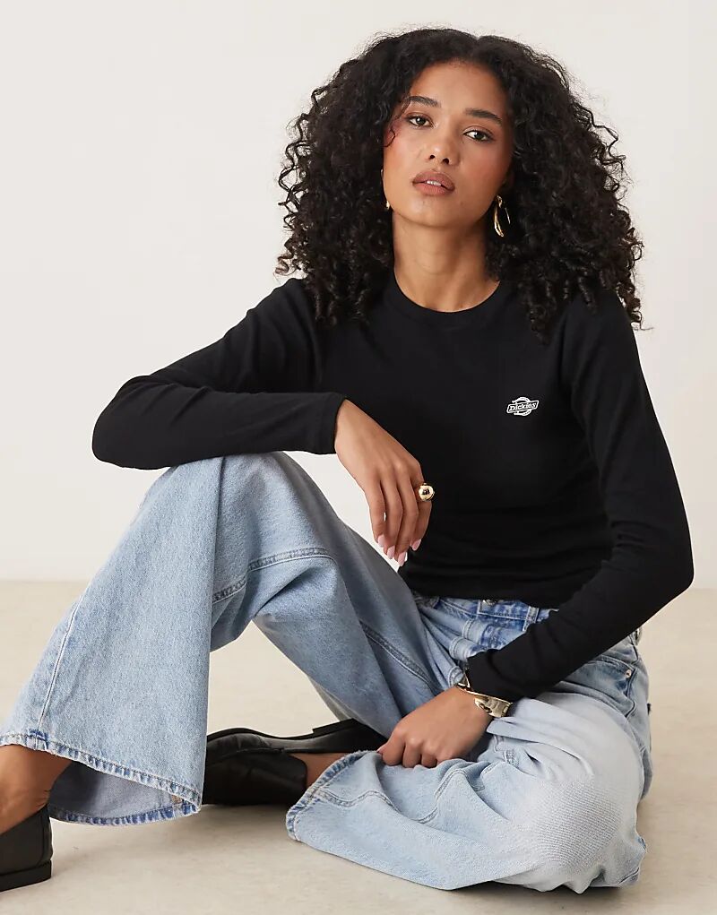 

Лонгслив Dickies Gladeville с длинными рукавами в рубчик, черная