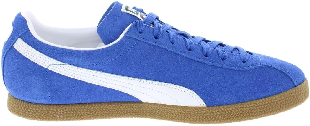 Мужские кроссовки PUMA Brasil на шнуровке для повседневной носки - оранжевые, ярко-синий/белый/синий — фото 2