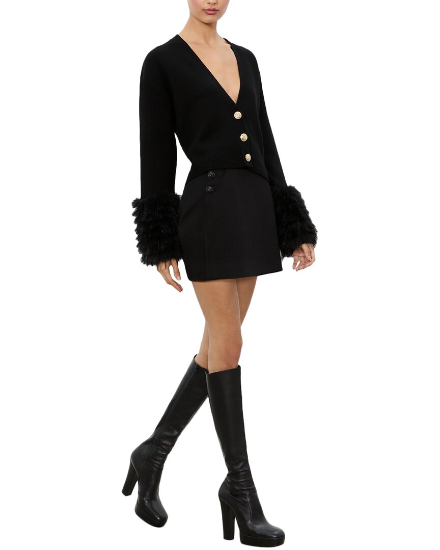 

Alice + Olivia Bradley Кардиган из шерстяной смеси, черный