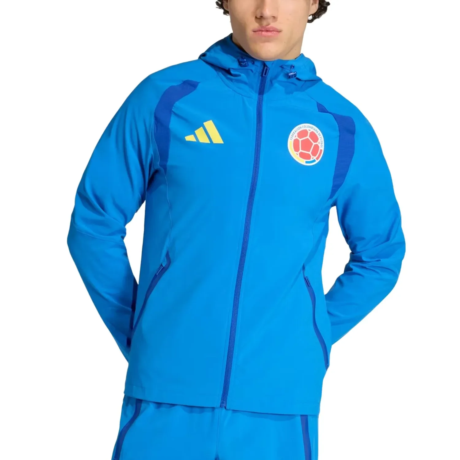 Ветровка Adidas Colombia Tiro Travel Full Zip Windbreaker 'Victory Blue' — фото 2