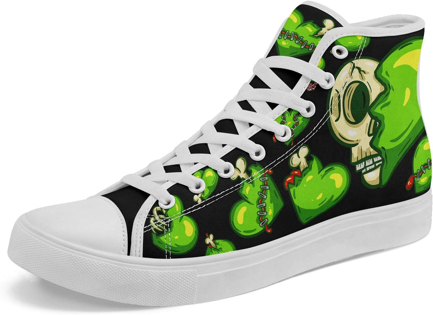 

Стильные высокие кеды из ткани для мужчин и женщин, праздничный подарок, комфортные, дышащие, для прогулок и уличного стиля, плоская подошва Coolcustomize, белый/черный/зеленый/желтый/бежевый