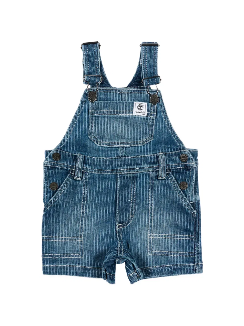 Джинсовый комбинезон в тонкую полоску Timberland Kids, синий