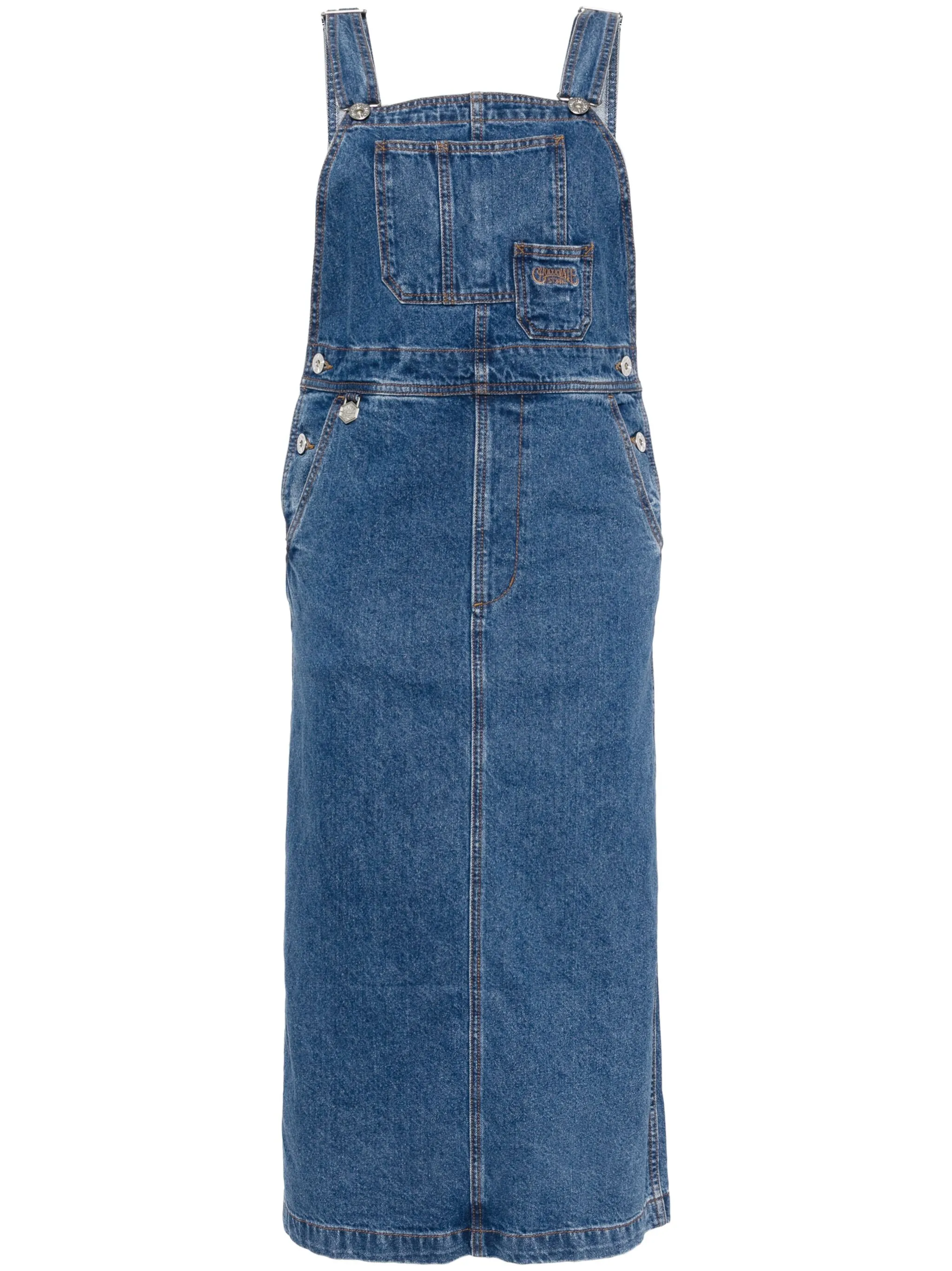 

Платье на бретелях с вышитым логотипом Chocoolate, синий