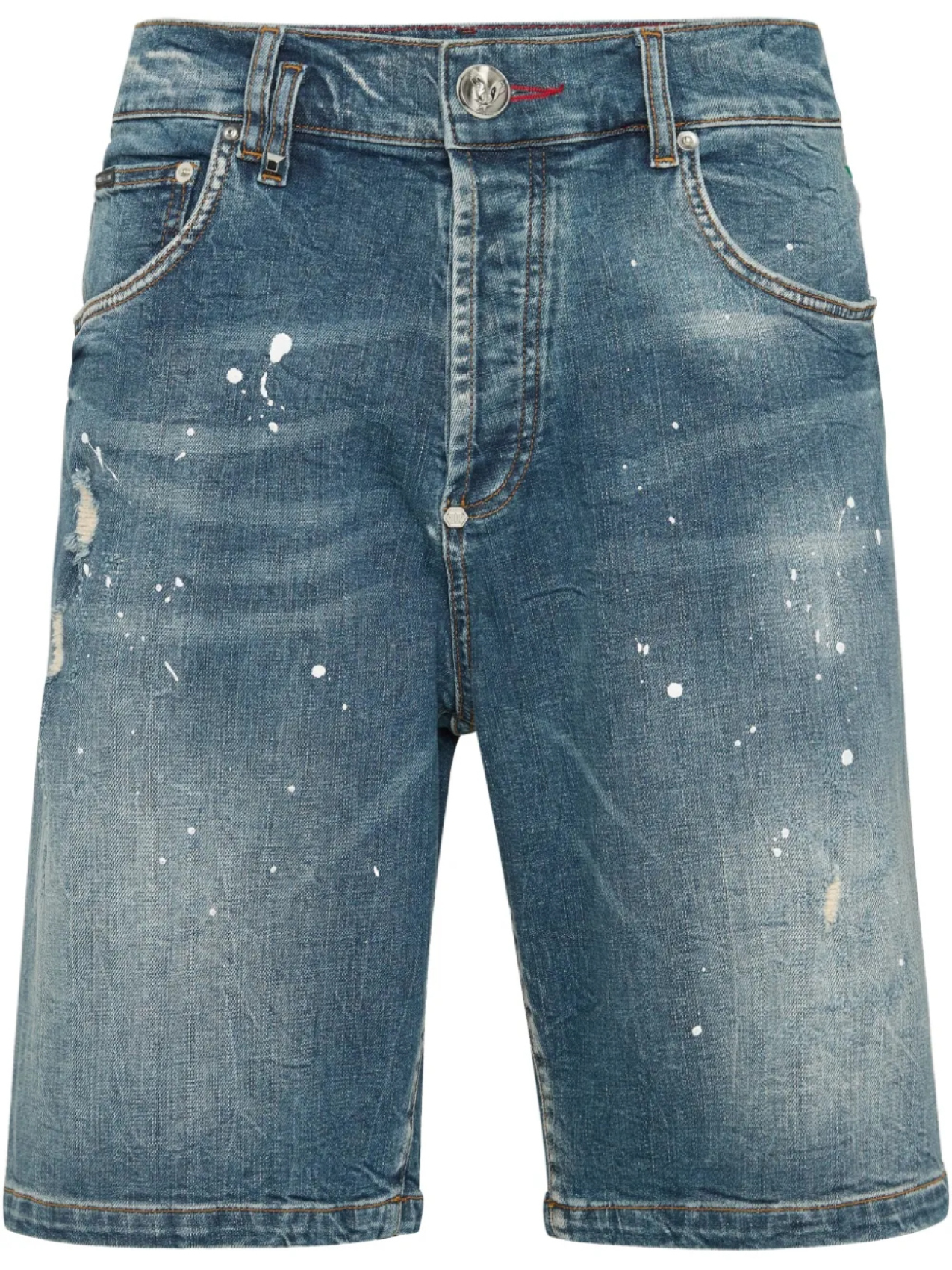 

Philipp Plein джинсовые шорты Formentera Skull, синий