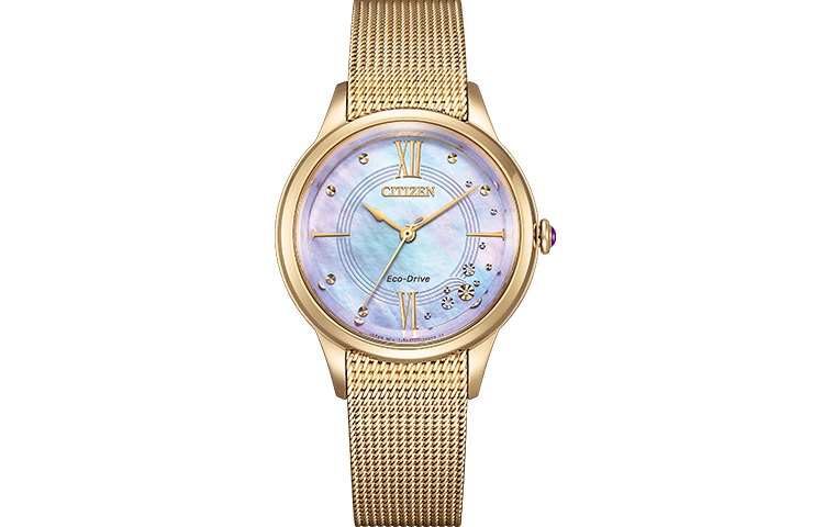 

Световая подзарядка кварцевый механизм браслет из нержавеющей стали часы 33 мм женские часы циферблат mother of pearl CITIZEN