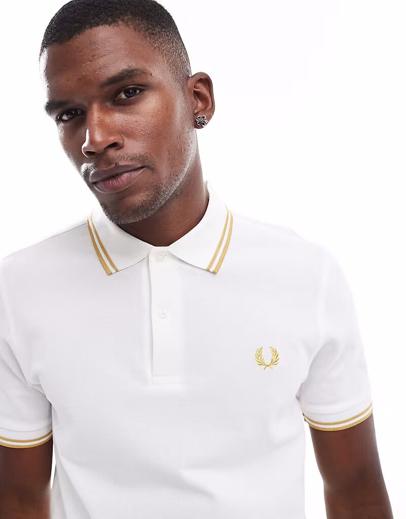 

Белая рубашка-поло Fred Perry с двумя краями