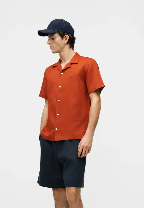 Рубашка Tommy Hilfiger, цвет ржавая охра — фото 4