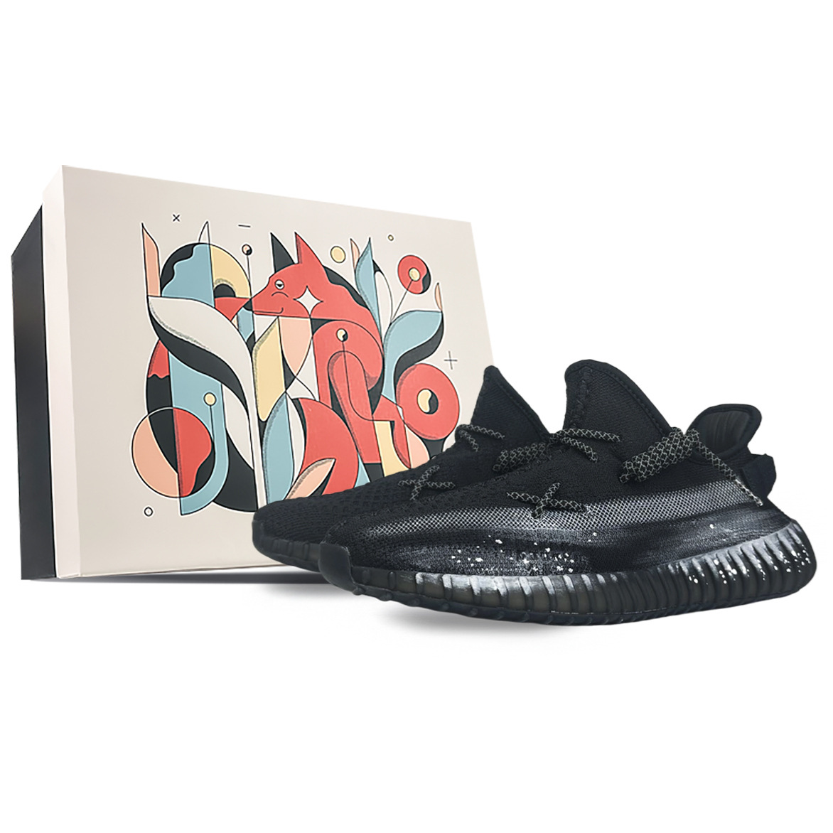 Yeezy Boost 350 V2 Износостойкие низкие повседневные кроссовки Unisex Black Silver Adidas Originals
