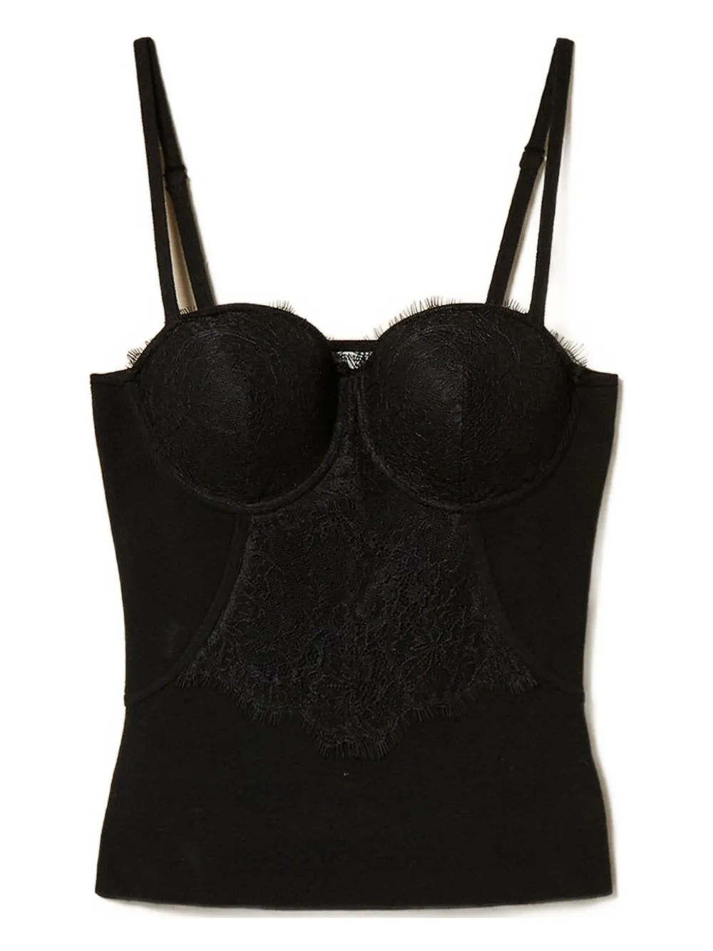 

Топ из кружева с вырезом "сердечко" Twinset, черный