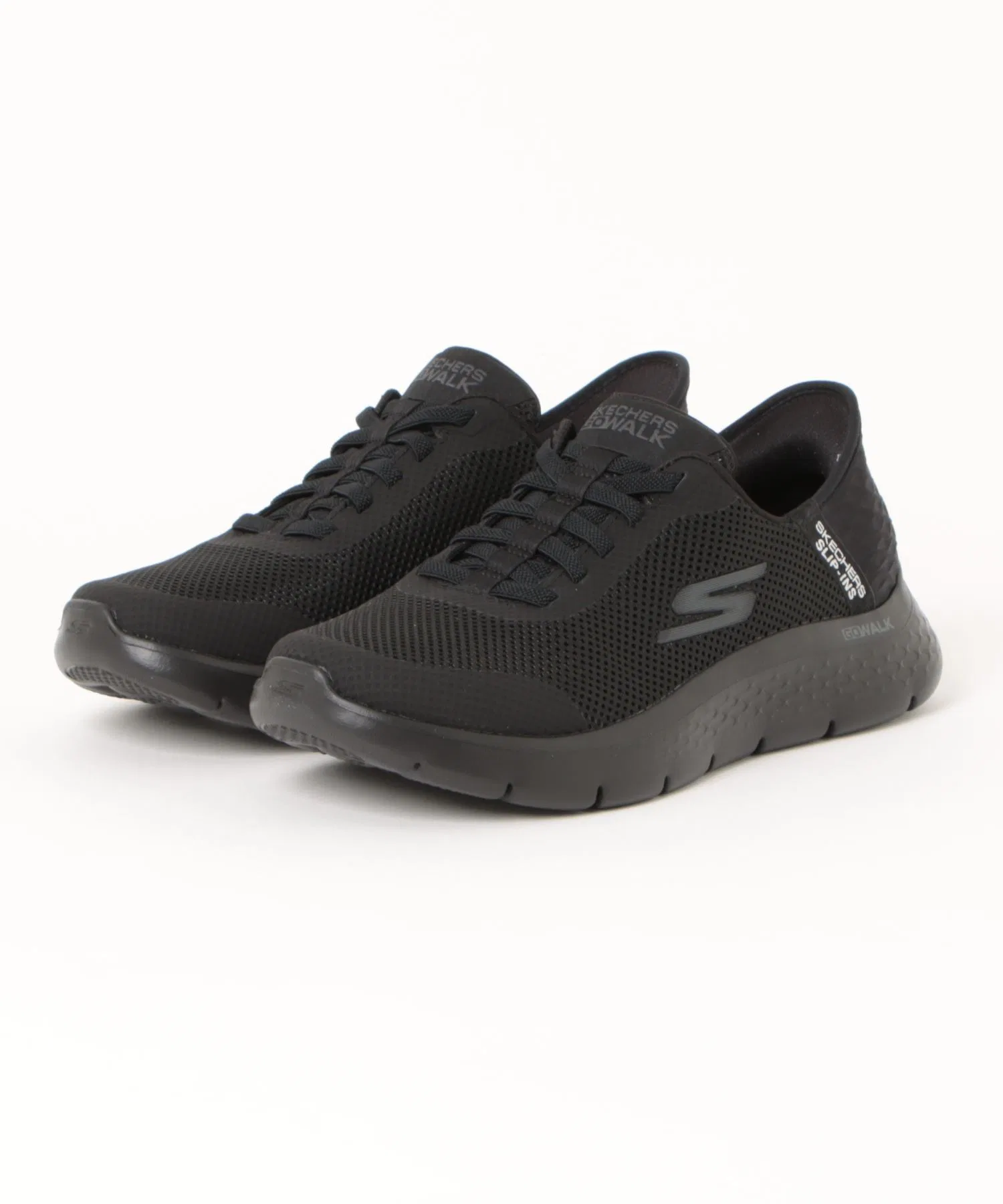 Мужские слипоны SKECHERS GO WALK FLEX - HANDS UP чёрные