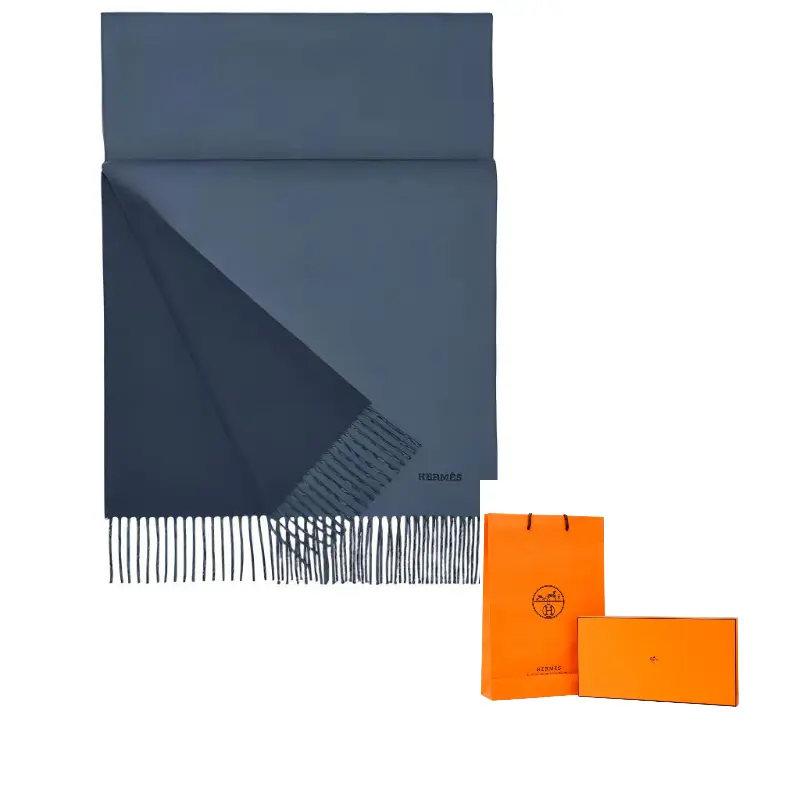 

HERMES Вязаный шарф мужской, Blue