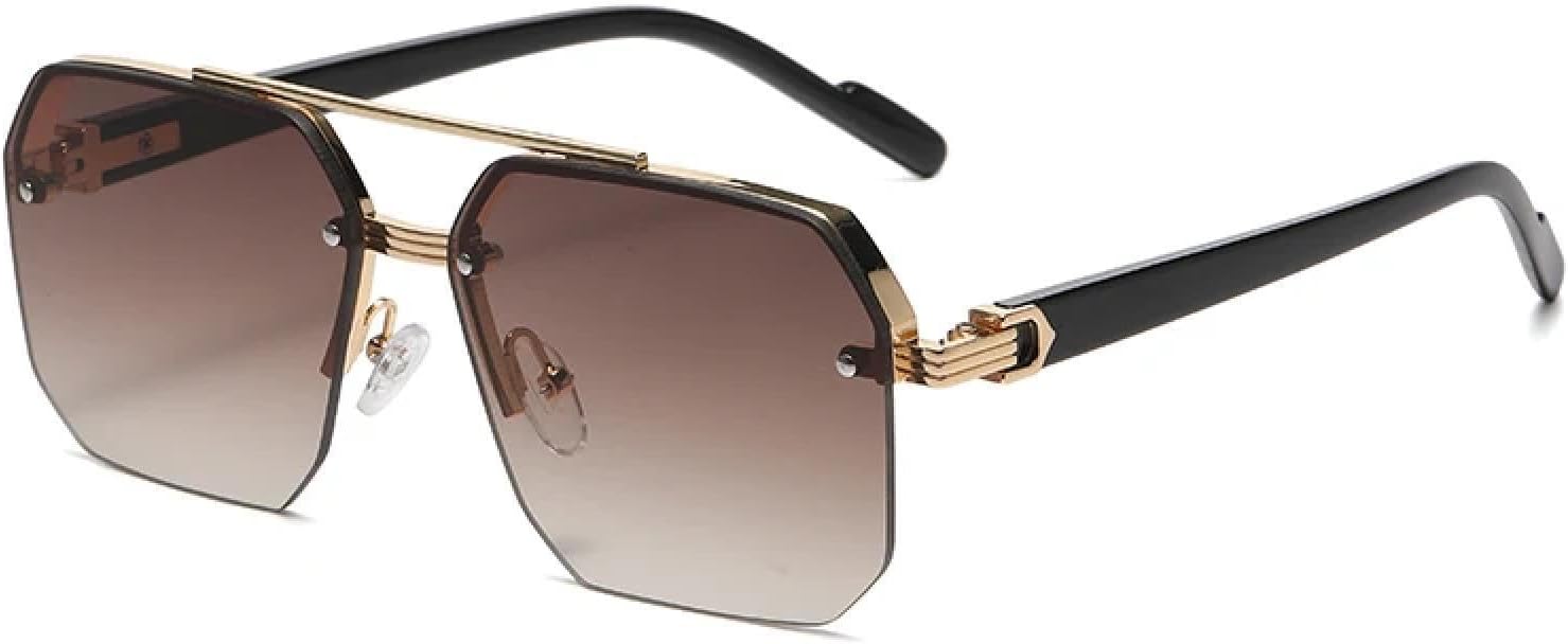 

Мужские солнцезащитные очки в стиле ретро с металлическим блеском, модные градиентные солнцезащитные очки с защитой от УФ-излучения UV400, женские солнцезащитные очки SZVVBKK, Golden Brown